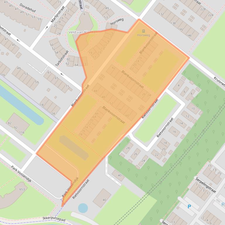 Kaart van postcodegebied 3192BZ.