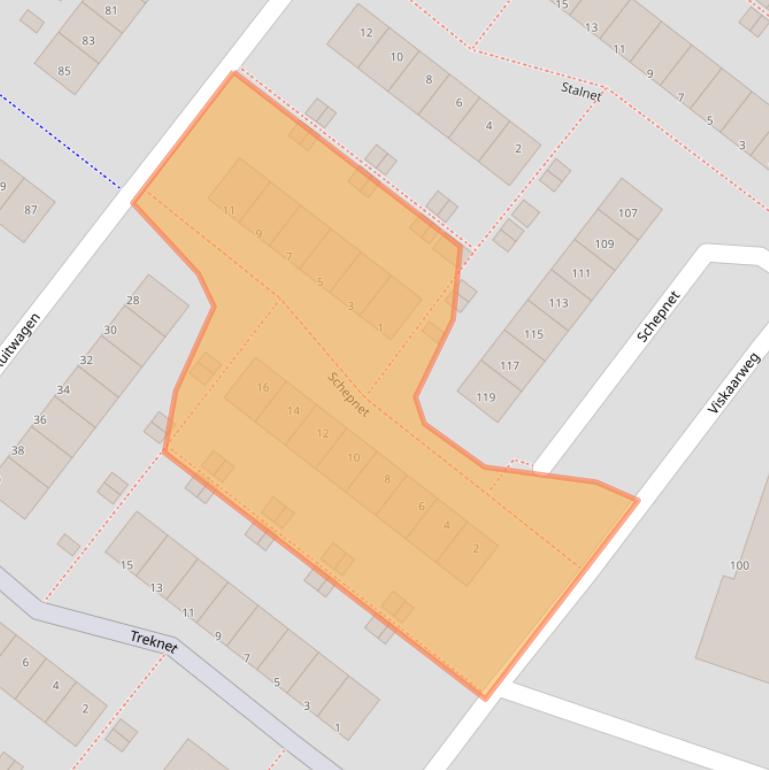 Kaart van postcodegebied 3192DH.