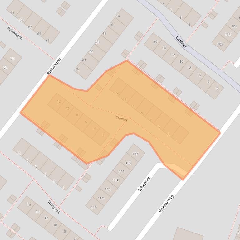 Kaart van postcodegebied 3192DJ.