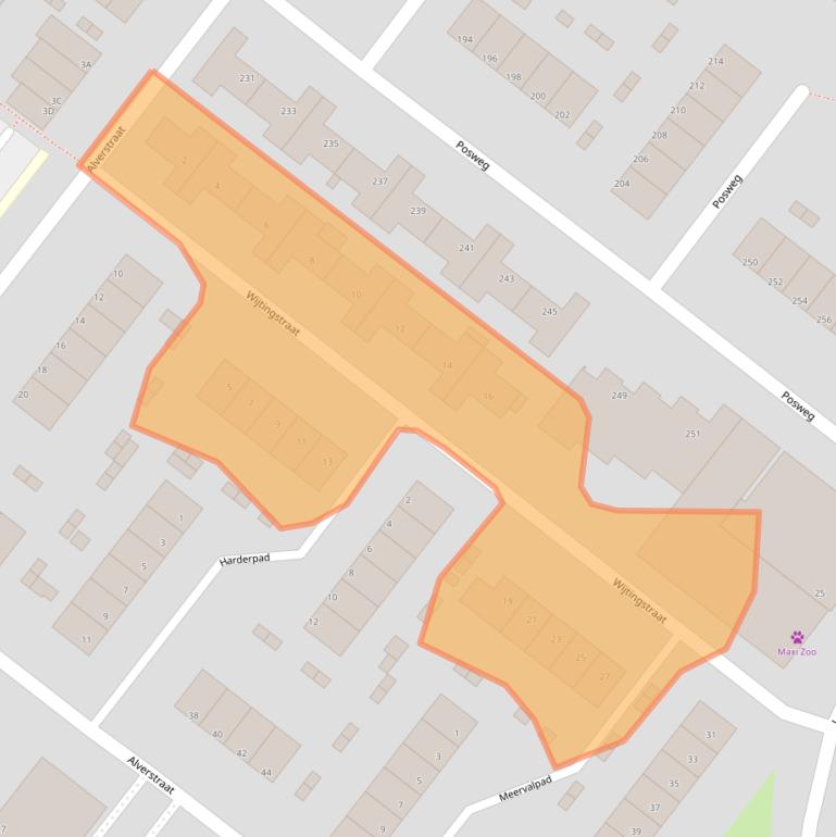 Kaart van postcodegebied 3192TV.