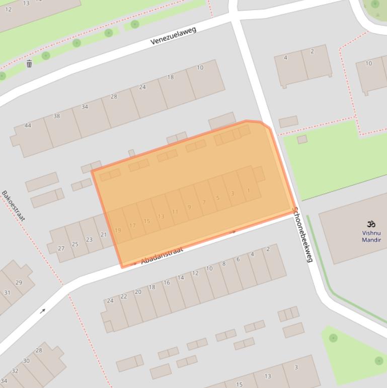 Kaart van postcodegebied 3193AA.