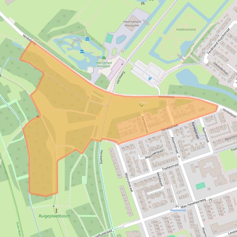 Kaart van postcodegebied 3193TH.
