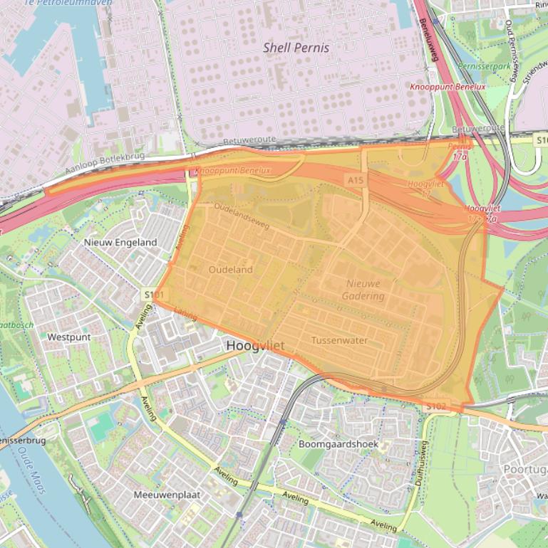 Kaart van postcodegebied 3194.