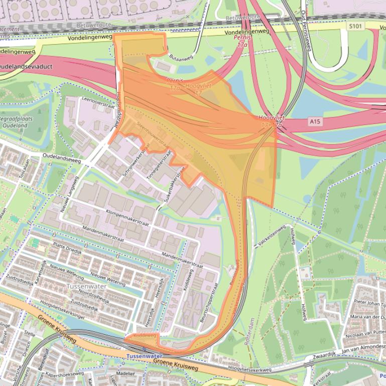 Kaart van postcodegebied 3194AG.
