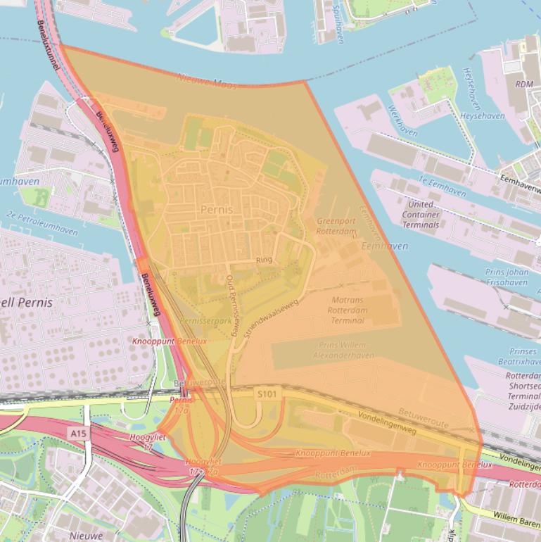 Kaart van postcodegebied 3195.