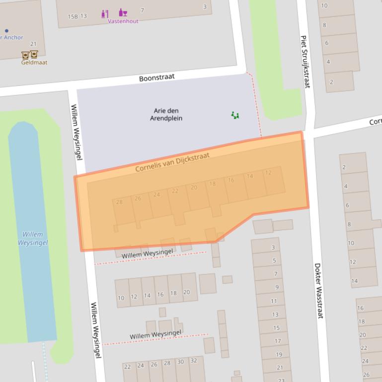 Kaart van postcodegebied 3195BB.