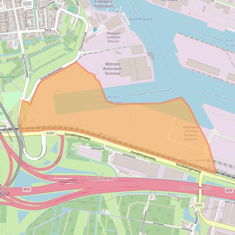 Kaart van postcodegebied 3195KM.