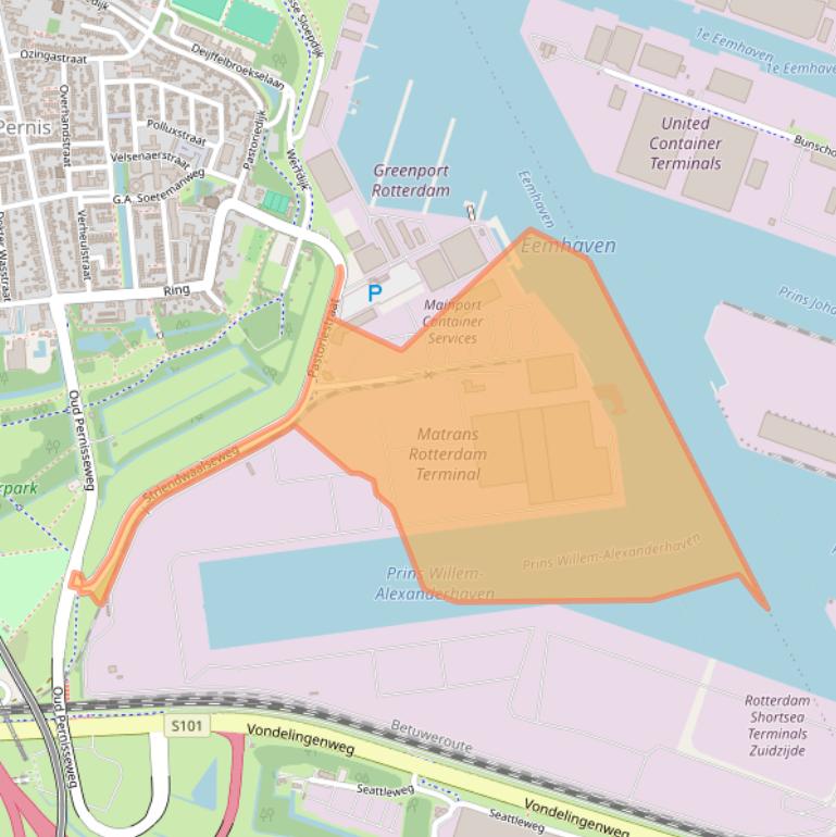 Kaart van postcodegebied 3195KN.