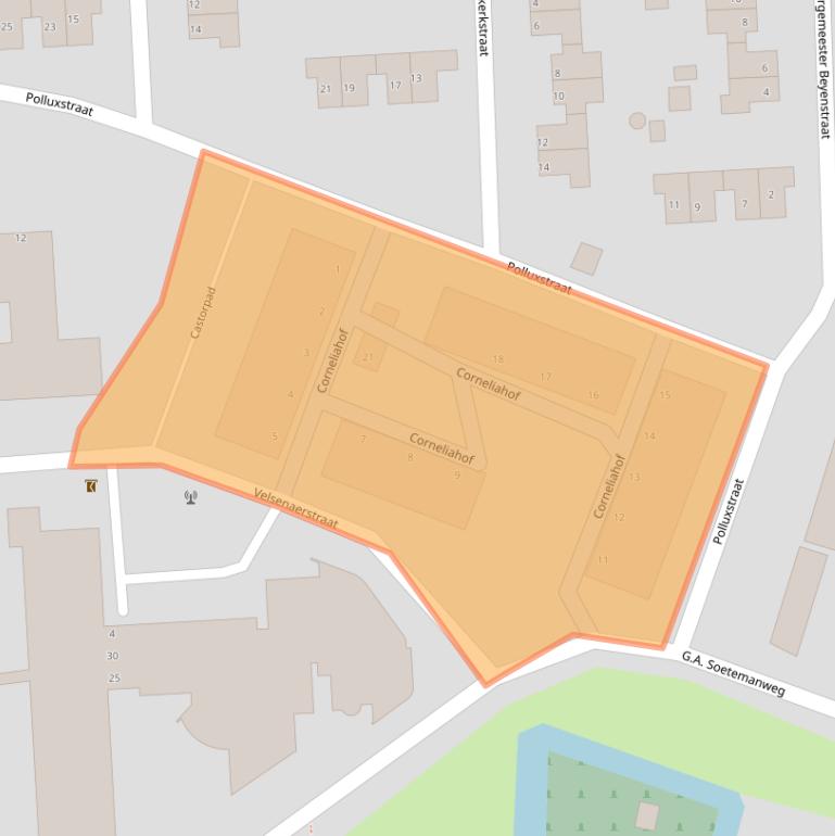 Kaart van postcodegebied 3195RS.