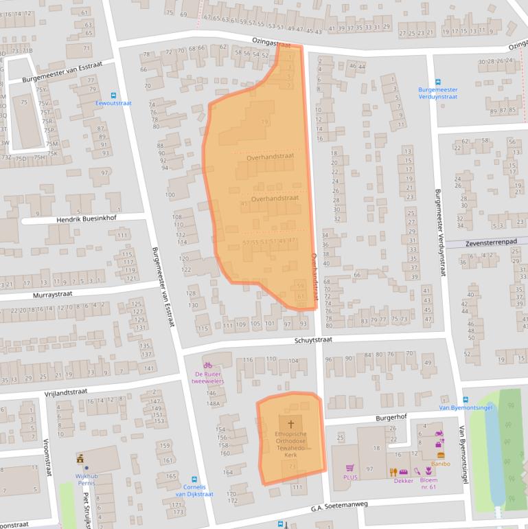 Kaart van postcodegebied 3195SE.