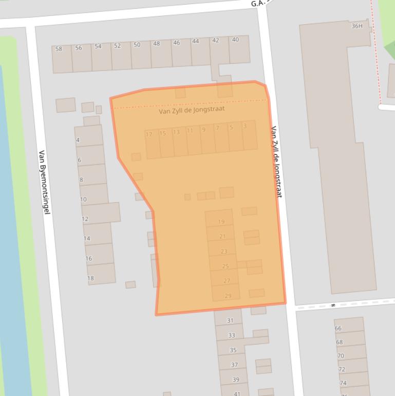 Kaart van postcodegebied 3195TL.