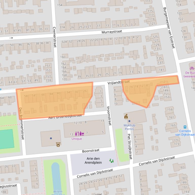 Kaart van postcodegebied 3195VV.