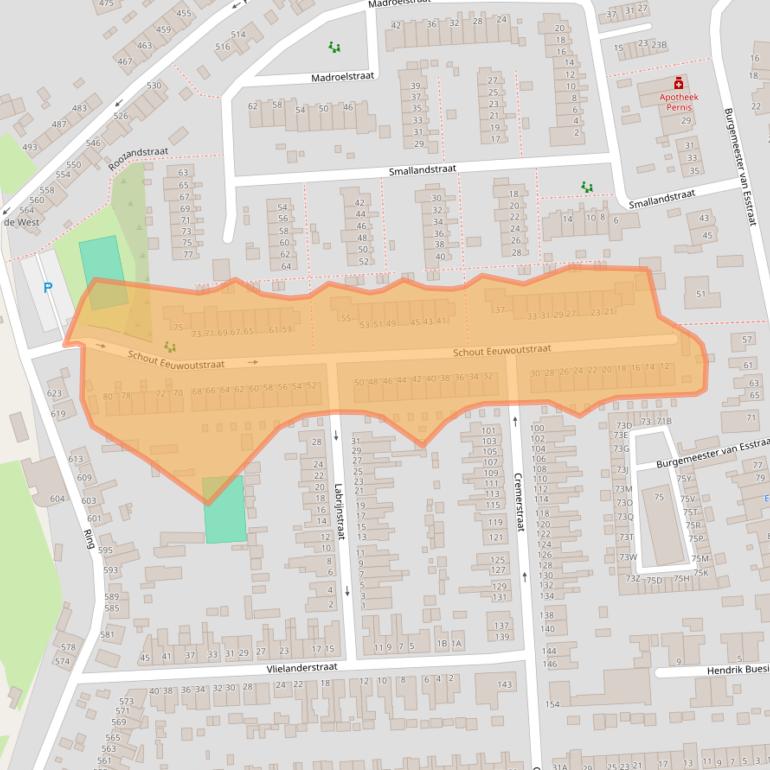 Kaart van postcodegebied 3195VZ.
