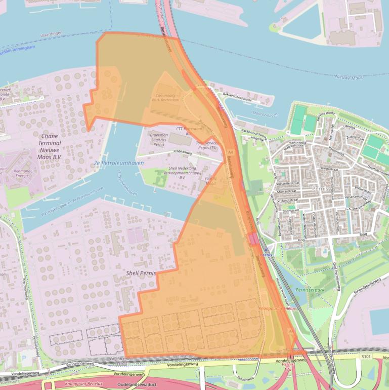 Kaart van postcodegebied 3196KC.