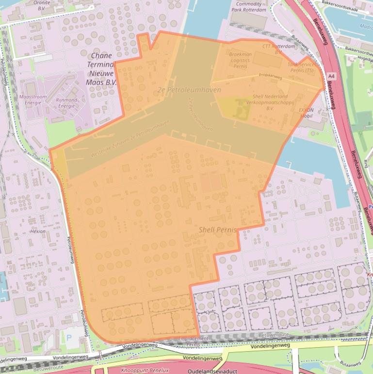 Kaart van postcodegebied 3196KH.