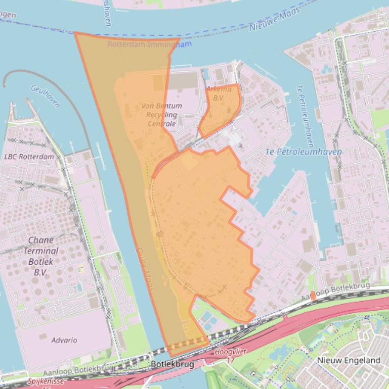 Kaart van postcodegebied 3196KK.