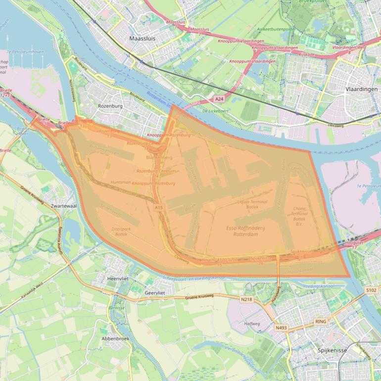 Kaart van postcodegebied 3197.