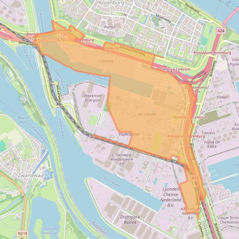 Kaart van postcodegebied 3197KG.