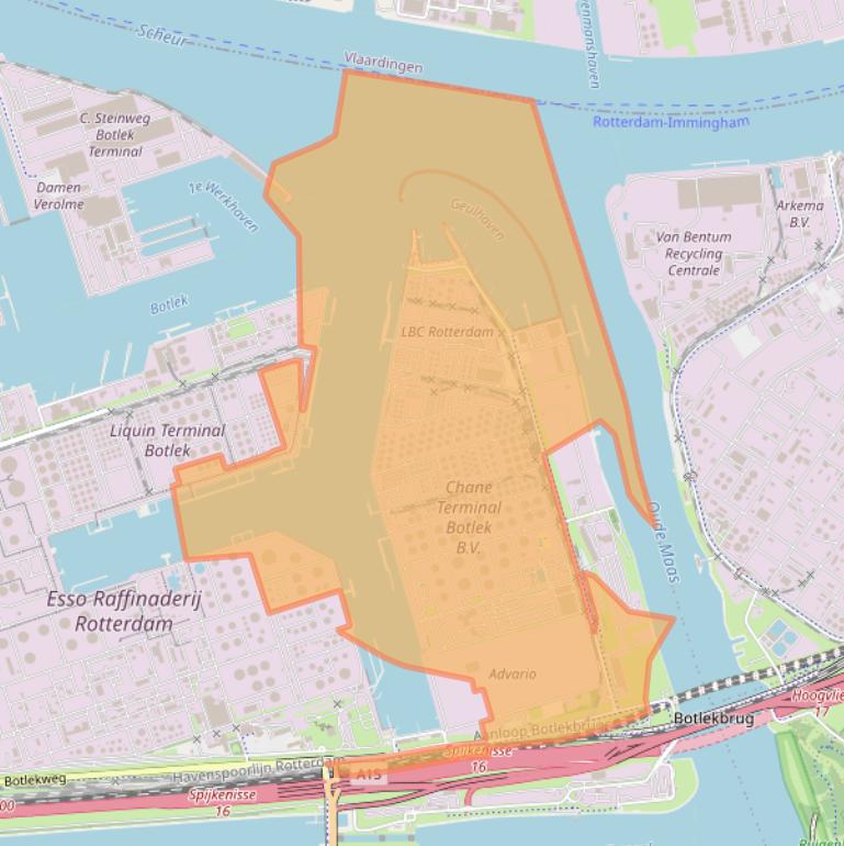 Kaart van postcodegebied 3197KJ.