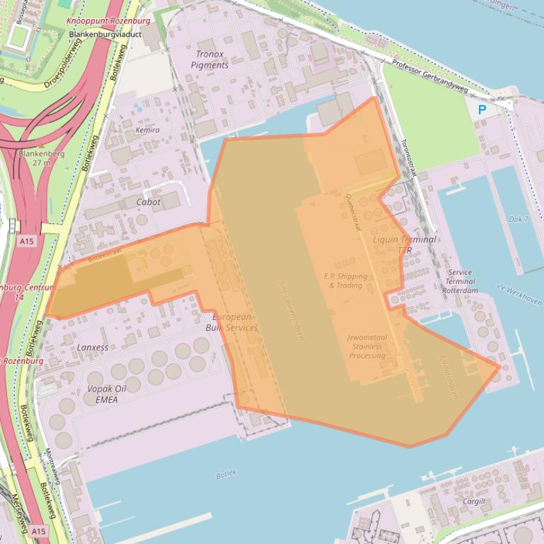 Kaart van postcodegebied 3197KL.