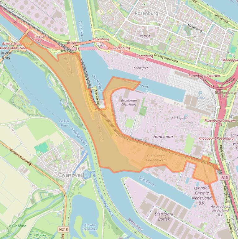 Kaart van postcodegebied 3197KM.