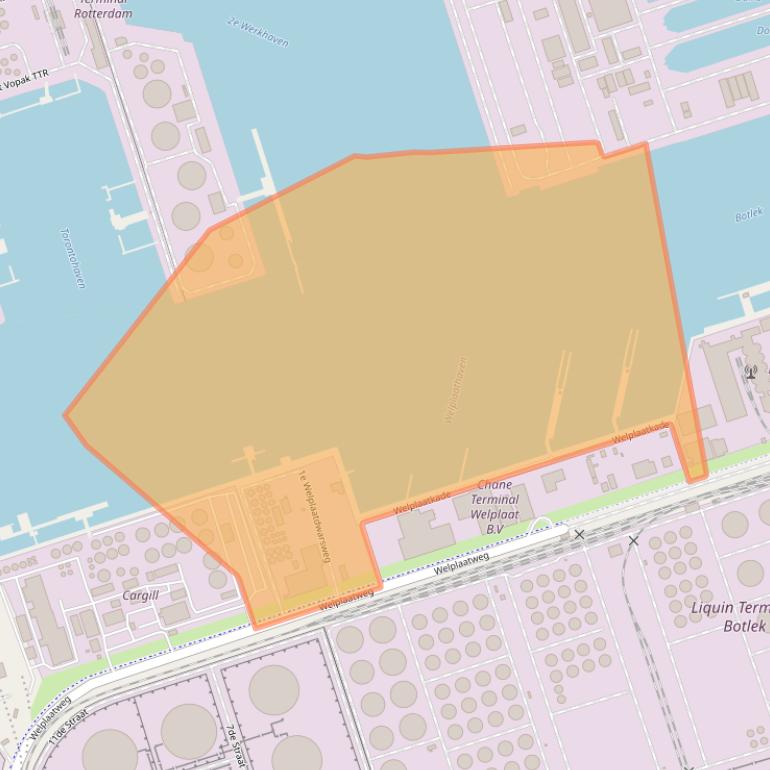 Kaart van postcodegebied 3197KT.