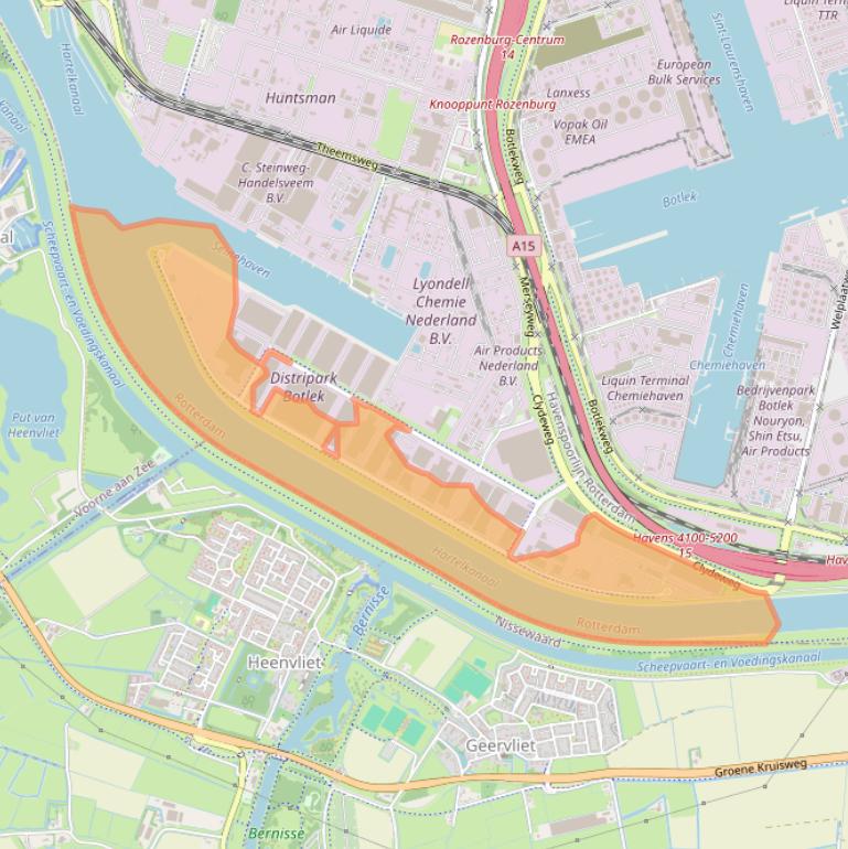 Kaart van postcodegebied 3197KV.