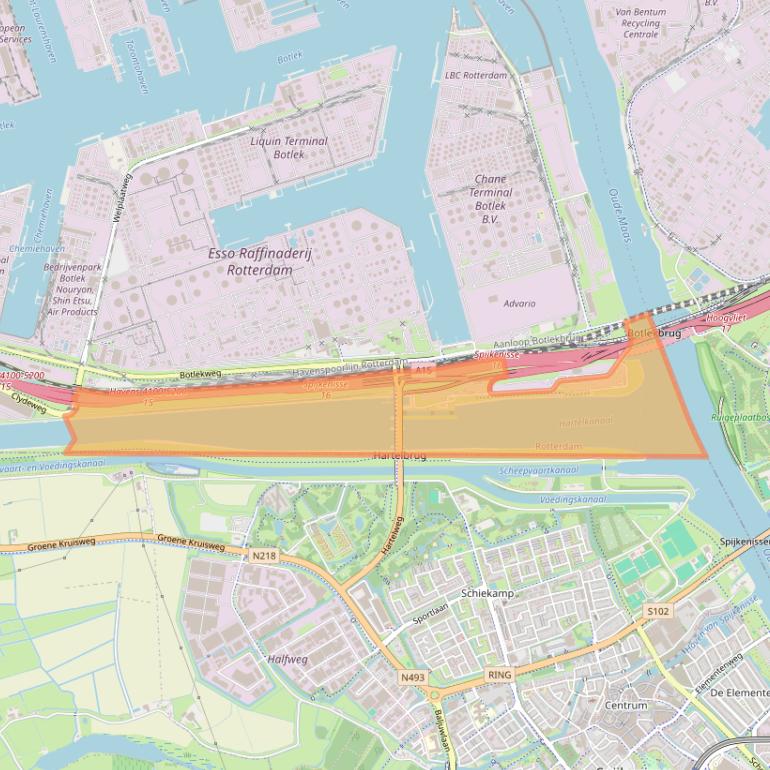 Kaart van postcodegebied 3197KW.