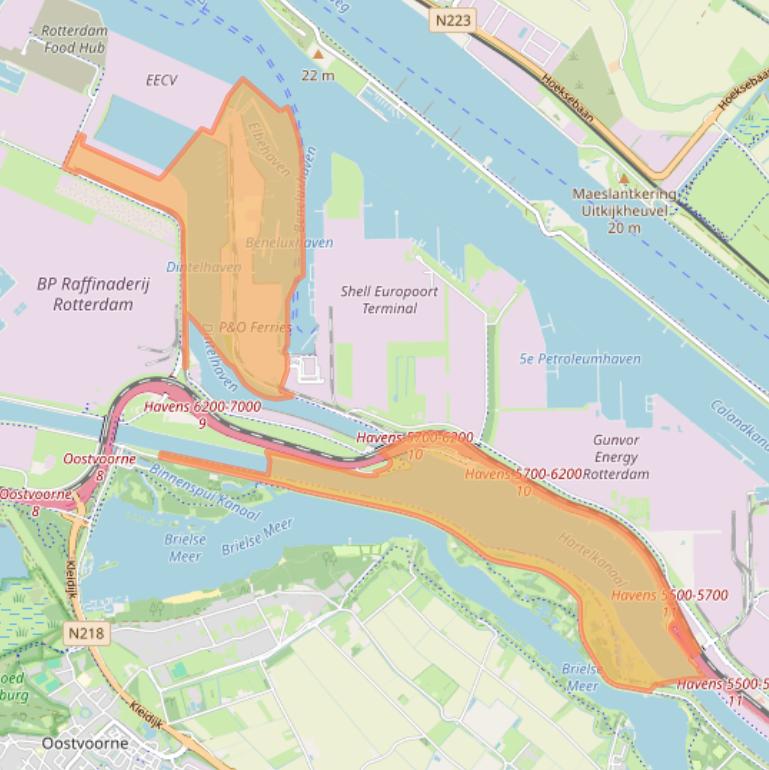 Kaart van postcodegebied 3198LC.