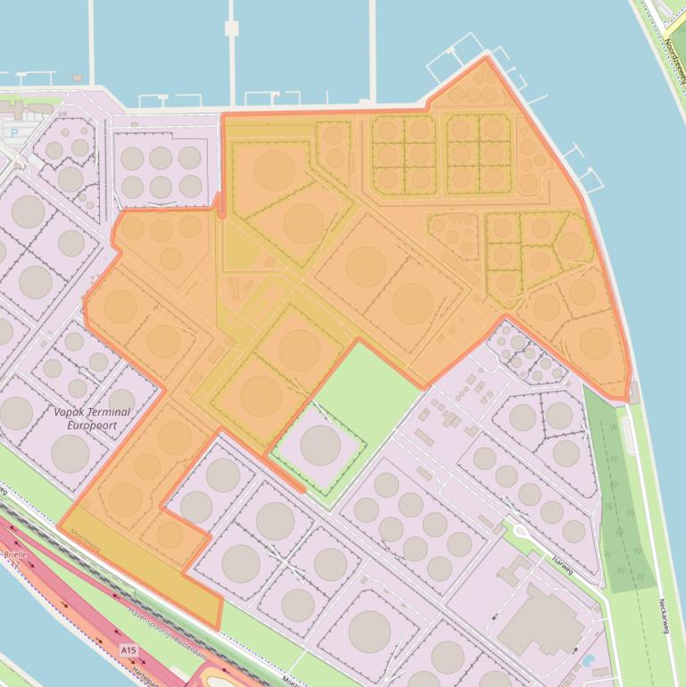 Kaart van postcodegebied 3198LJ.