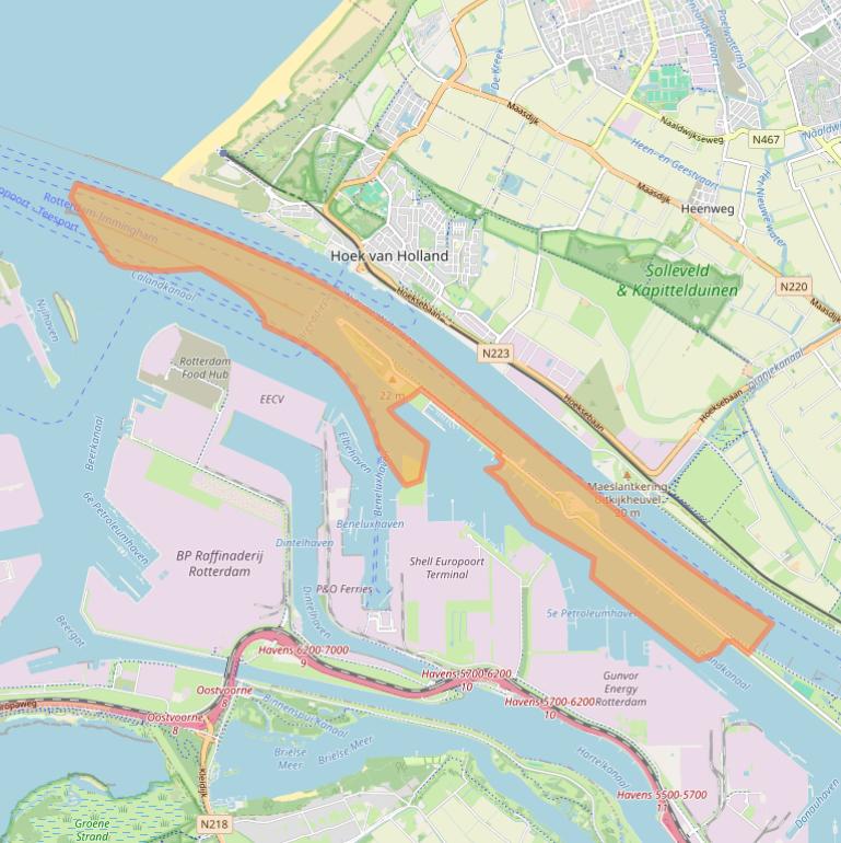 Kaart van postcodegebied 3198LT.