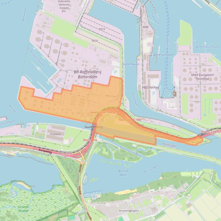 Kaart van postcodegebied 3198NA.