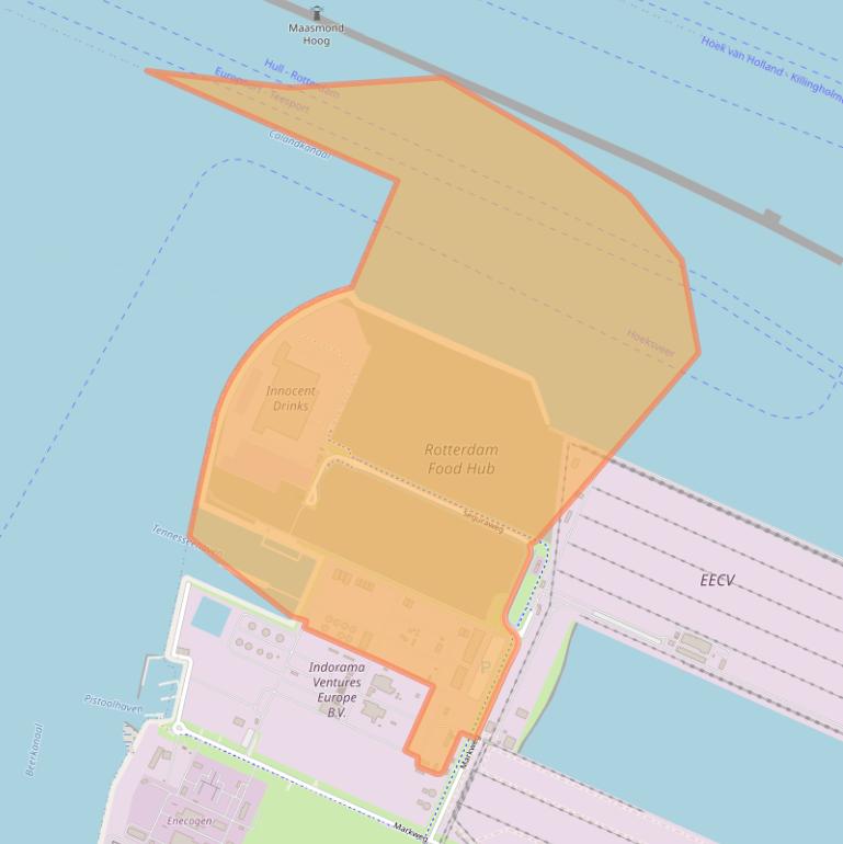 Kaart van postcodegebied 3198NH.