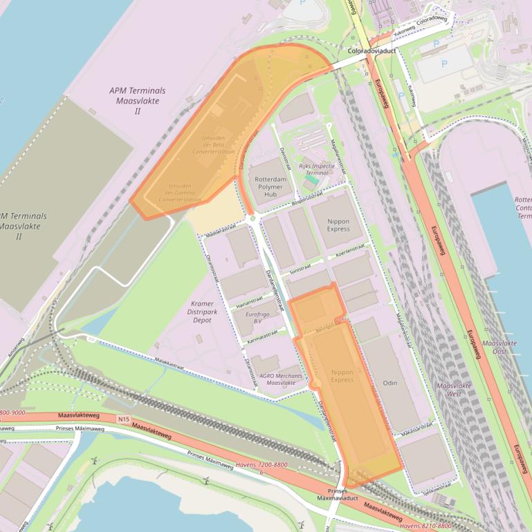 Kaart van postcodegebied 3199KZ.