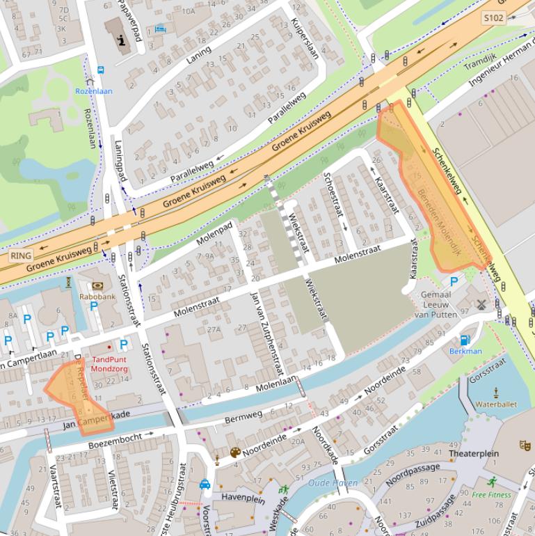 Kaart van postcodegebied 3201AA.