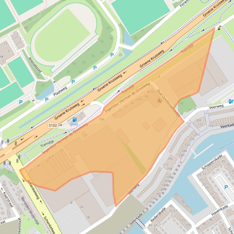 Kaart van postcodegebied 3201AB.