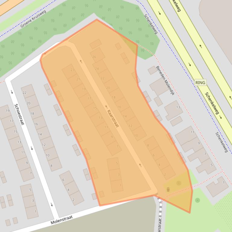 Kaart van postcodegebied 3201AD.