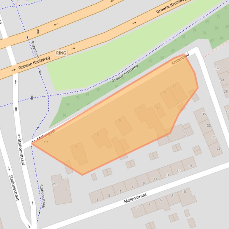 Kaart van postcodegebied 3201AH.