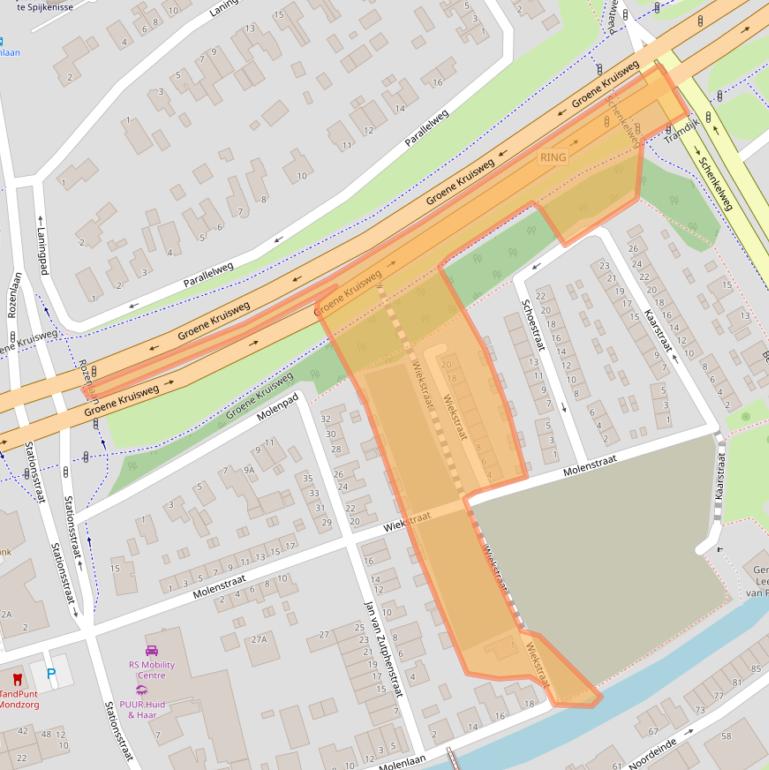 Kaart van postcodegebied 3201BD.