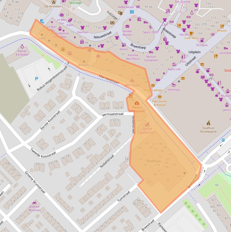 Kaart van postcodegebied 3201BH.