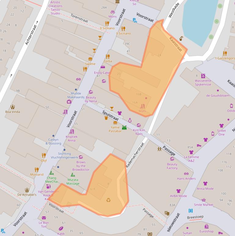 Kaart van postcodegebied 3201BJ.