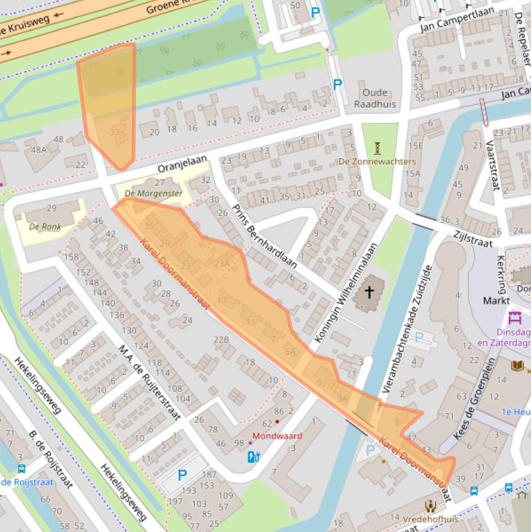 Kaart van postcodegebied 3201CE.