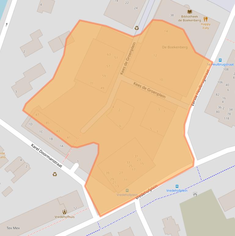 Kaart van postcodegebied 3201CP.