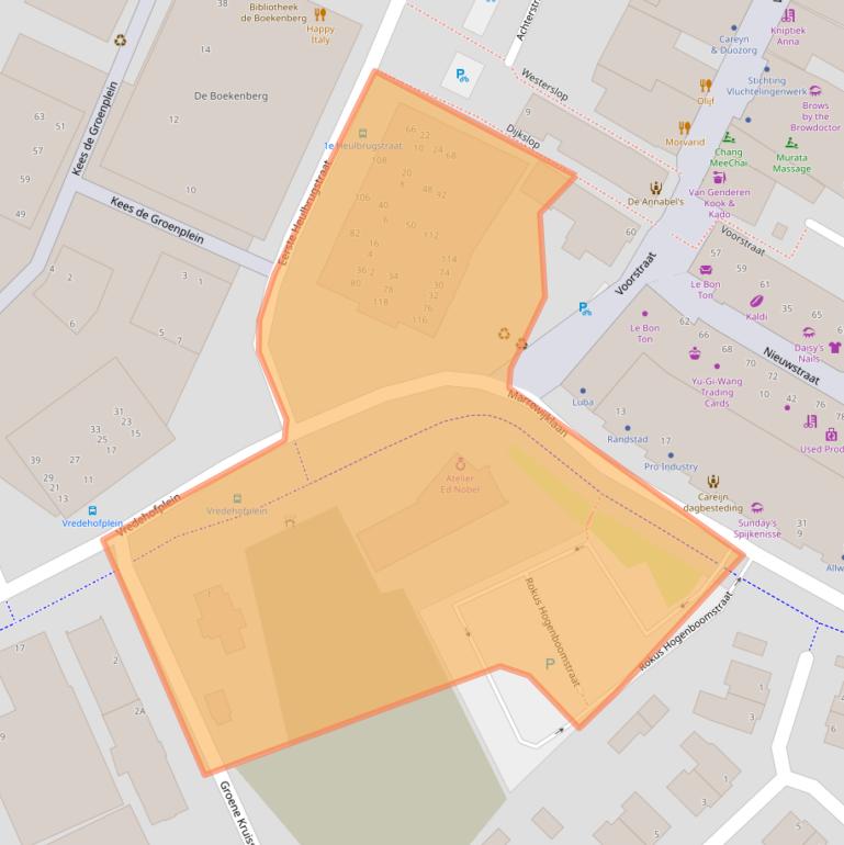 Kaart van postcodegebied 3201CT.