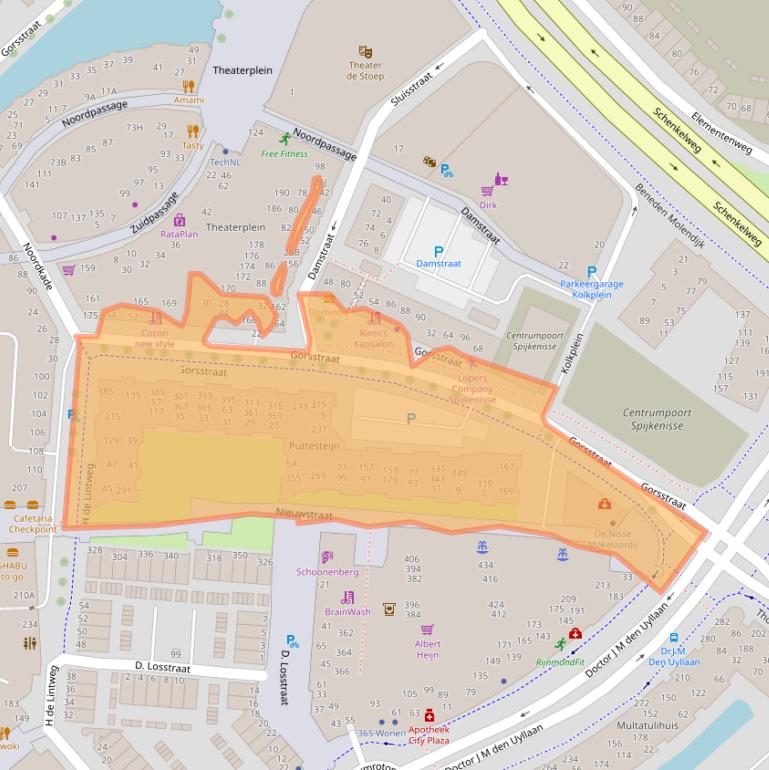 Kaart van postcodegebied 3201DB.