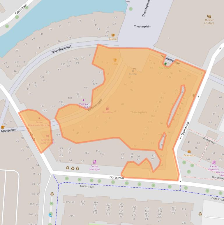 Kaart van postcodegebied 3201DG.