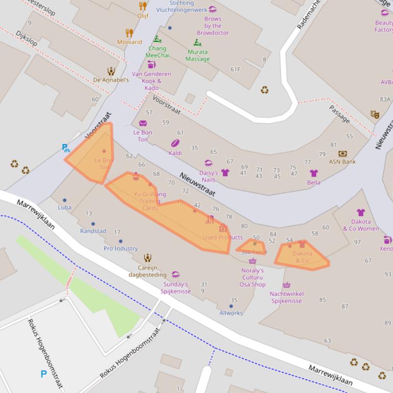 Kaart van postcodegebied 3201EA.