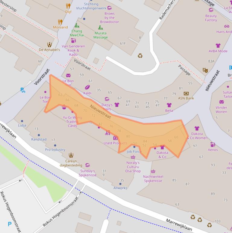 Kaart van postcodegebied 3201EB.