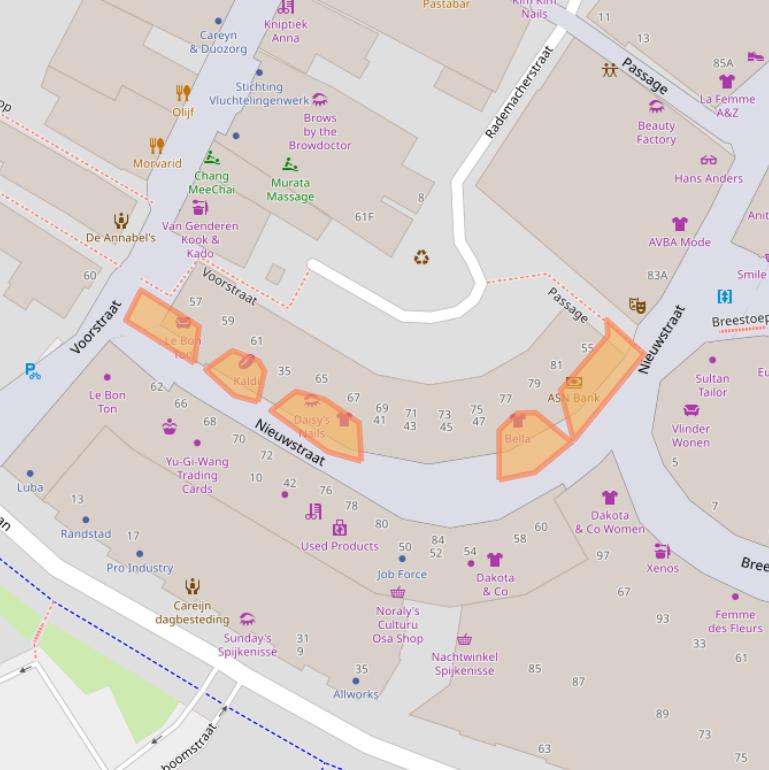 Kaart van postcodegebied 3201EC.