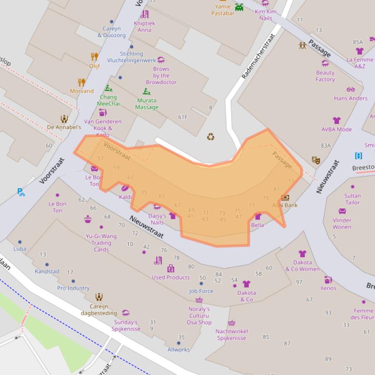 Kaart van postcodegebied 3201ED.